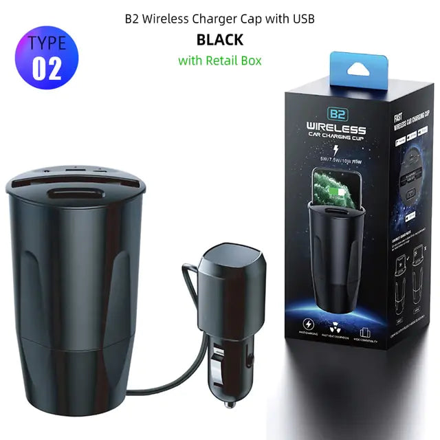 15W Fast Wireless Car Charger Cup For iPhone 14 13 12 11 ProMax XS XR 8 Plus Wireless Charging Holder For Samsung S21 S20 Note10